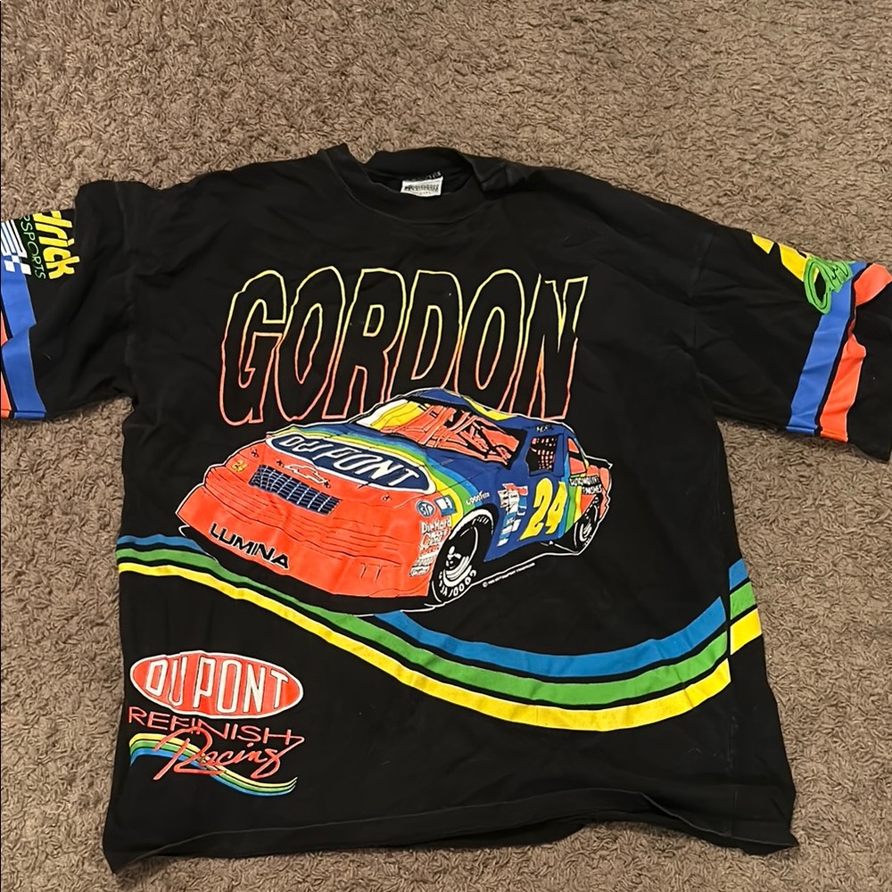 Black and Red Long Sleeve Racing Tee